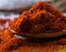 Close up of red paprika spice