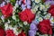 Close  up of red roses in a bouquet