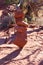 Close up of a red sandstone totem, cairn, on the Boynton Canyon Vista Trail in Sedona, Arizona