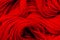 Close up the red yarn thread as abstract background