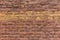 Close-up red and yellow band brick wall