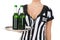 Close-up of referee holding drinks