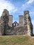 A close up of the remains of Reculver Church