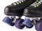 Close up of retro roller skates isolated