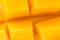 Close up rip mango slice cubes cut