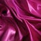 A close up of rippled magenta silk with delicate and glossy strands. Trendy color of 2023 Viva Magenta.. AI generation