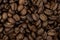 Close up of roasted coffee beans.
