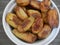 Close up of roasted potatoes with Rosemary