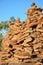 Close up of rock cairns