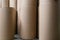 Close-up of rolls of recycled kraft paper