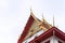 Close-up Roof Chapel in the temple on white Background.