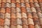 Close-up of a roof in Roman tiles