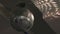 Close-up of rotating disco mirror ball