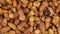 Close-up of the rotation of the background made from acorns.