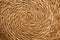 Close Up of a Round Esparto Grass Mat, Natural Fiber Background