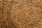 Close Up of a Round Esparto Grass Mat, Natural Fiber Background