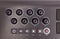 Close-up of a row of knobs on a MIDI controller Keyboard