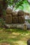 Close-up row of stone Jizo Bodhisattva statues in Kamakura, Japan.