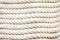Close up rows of rope stacking in horizontal pattern,Texture white background