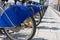 Close Up of Royal Blue Bicycle Fenders