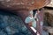 Close Up Of A Rudder And A Rusty Propeller Of A Dry Wooden Old B