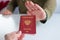 Close up of Russian passport