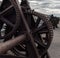 Close up of Rusted Gear Above Dam