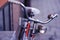 Close up rustic retro bicycle