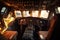 close-up of a rusty airplane cockpit in sunlight