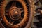 close-up of rusty tractor wheel and tire