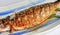 Close up Saba fish teriyaki grilled in restaurant