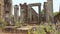 CLOSE UP: Sacred Angkor Wat temple dedicated to god Vishnu located in Cambodia .