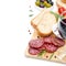 Close-up of salami, ciabatta, olives and glass of wine