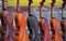 Close up sale of old vintage antique violins