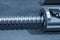 The close-up scene of lead ball screw assembly spare part.