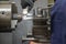 Close up scene the operator measuring inside diameter casting parts by dial Vernier caliper