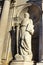 Close-up of a sculpture on the facade of Girona Cathedral