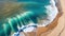 close-up of the sea washing the sand of a Caribbean beach, ocean vacation concept,