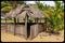 Close up of a Seaside thatched hut on Awolowo beach Lekki Lagos Nigeria