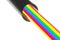 Close-up of a section of a wire and inside an LGBT color wir