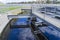 Close-up of sedimentation tank in a sewage treatment plant