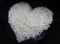 Close up shaped heart rice on plate