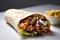 Close-up shawarma. Generative AI technology