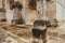 close-up shot of ancient Arch of Constantine,