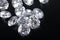 Close up shot of beautiful brilliant crystal zirconia diamond beads