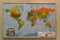 Close up shot of a board of World map and pins
