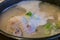 Close up shot of boiled Ginseng chicken soup