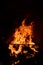 Close-up shot of bonfire igniting intense fire heat image for background