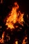 Close-up shot of bonfire igniting intense fire heat image for background