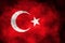 Close-up shot combined with repeated exposure of Turkish flag